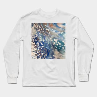 Blue, copper and white bubbles Long Sleeve T-Shirt